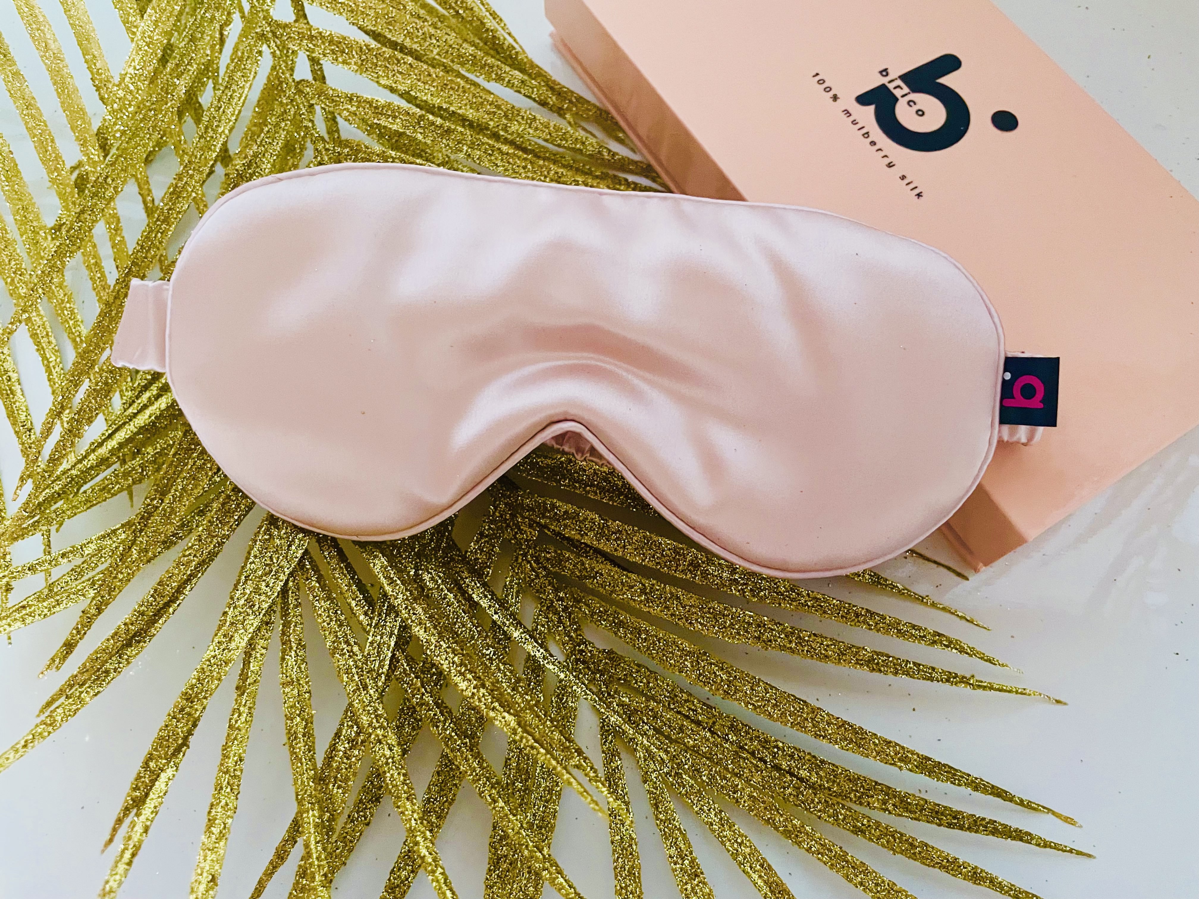 Шелковая маска для сна розовая