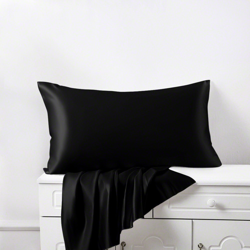 Silk pillowcase Black L